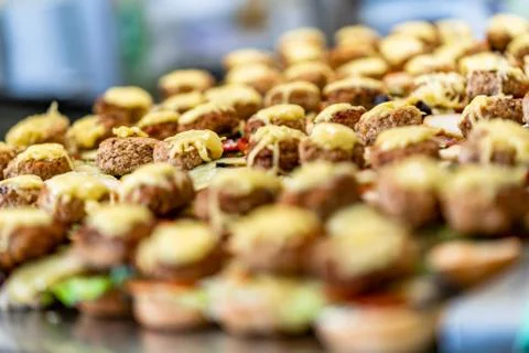 Closeup View of Sliced Bread Spread on the Table with Ingredients on them Stockfoto's