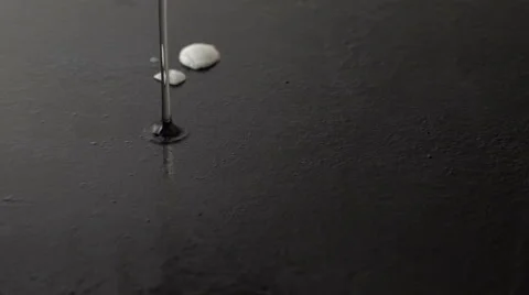 Closeup view of Slow Motion Egg Frying Stockbeeldmateriaal 62482529