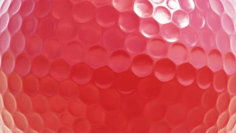 Closeup view of the spinning red golf ball looping 3D animation with alpha Video stock 157384445