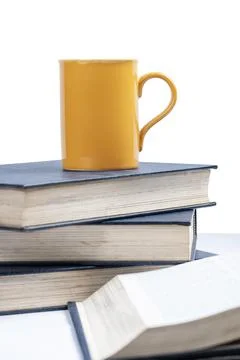 Closeup view of the stack of books Foto stock