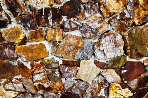 Closeup view of stone wall. Stock Photos