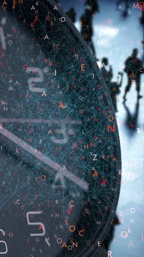 A CloseUp View of a Stylish and Modern Clock Face Featuring an Abstract Stock Footage 295891137