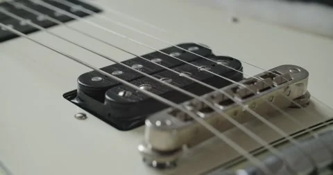 CloseUp View of Stylish and Unique Electric Guitar Stock Footage 302478804