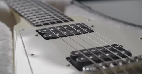 CloseUp View of Stylish and Unique Electric Guitar 動画素材 302478892