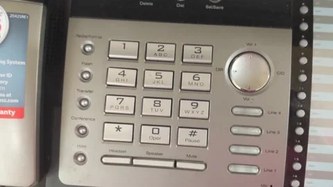 Closeup View of a Telephone - Numericals Stock Footage 140370579