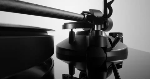 Closeup view of tonearm on vinyl record Stock Footage 155859573