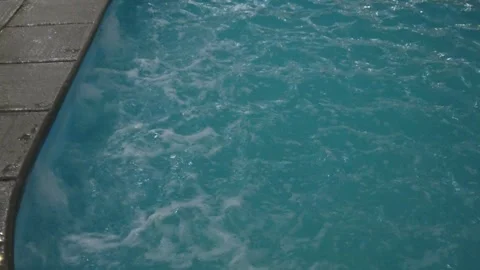 Closeup View of Tranquil Indoor Pool With Interlocking Brick Area Stock Footage 301713311