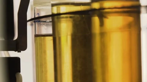 Closeup view of an unique chemical liquid being prepared in a laboratory. Stock Footage 132964403