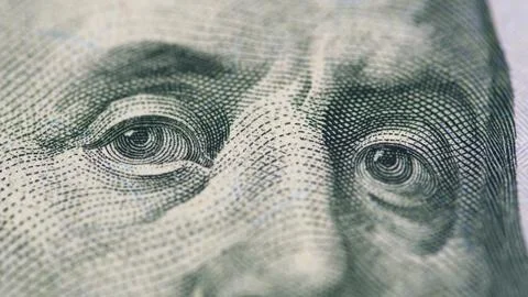 A closeup view of U.S. Currency featuring a Central Reserve Indication in detail Stock Photos