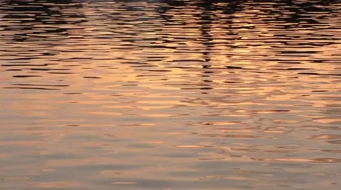 Closeup view of water surface at dusk Stock Footage 42901282