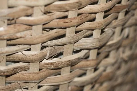 A closeup view of a Wicker Basket Stock Photos