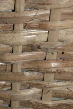 A closeup view of a Wicker Basket Stock Photos