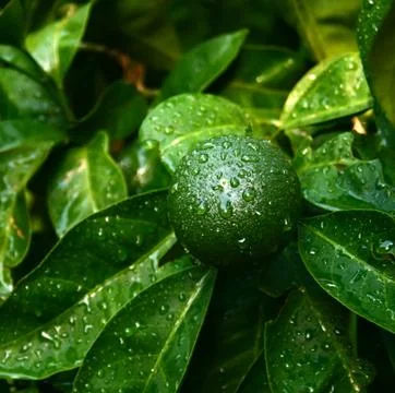 Closeup view of young mandarin Stock Photos