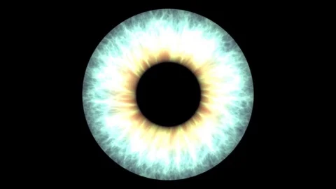 Closeup View Of Zombie Eye Iris Light Multiple Color Neon