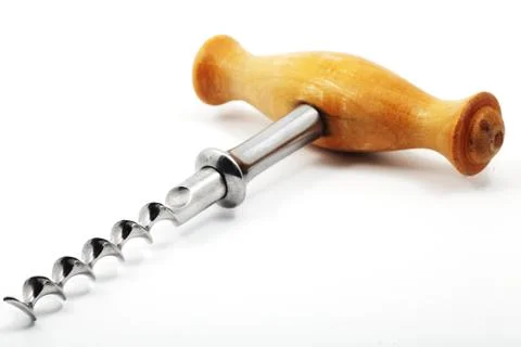 Closeup of vintage corkscrew Stock Photos