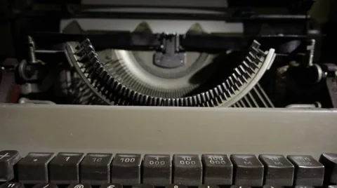 Closeup Vintage Typewriter Stock Footage 62286546