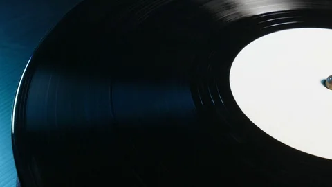 Closeup vinyl record spinning Stock Footage 92531060