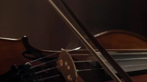 Closeup of violin bow and string 動画素材 44387719