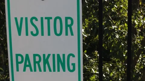 Closeup visitor parking sign Stock Footage 44799344