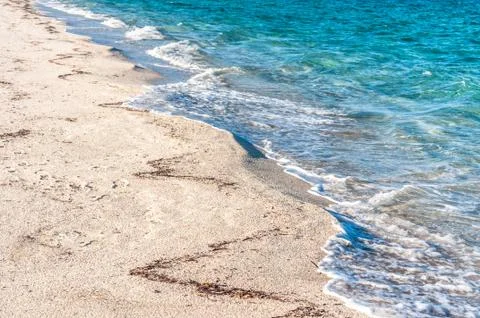 Closeup of water on the beach Stock Photos