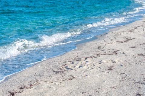 Closeup of water on the beach Stock Photos