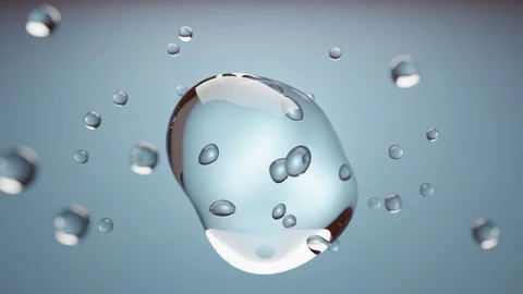 Closeup water bubble Floating in zero gravity. Stock Footage 336761993