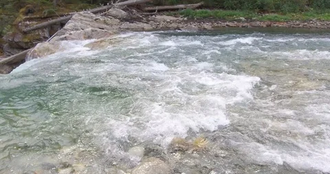 Closeup water fall and river Stock Footage 87437022