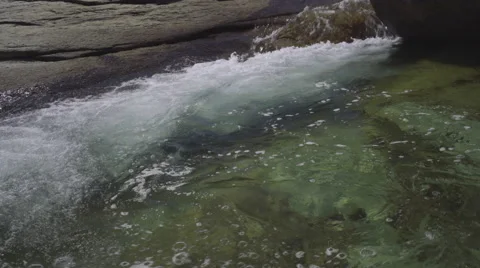 Closeup of water flowing in river Stock Footage