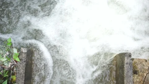 Closeup of water rush into canal Stock Footage 165504642
