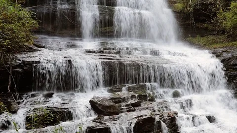 Closeup of waterfall cascading over rocks in North Carolina, USA. Stock-Footage 82868536