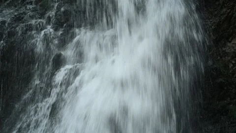 Closeup of a waterfall flowing over mossy stones, Josefsthaler Wasserfälle 스톡 동영상 288142275