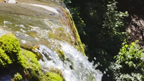 Closeup of Waterfall, Kaaterskill Falls, The Catskills, New York Stock Footage 92594663