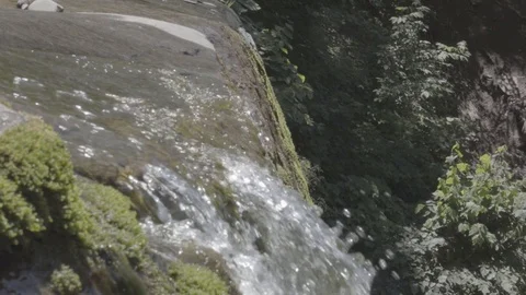 Closeup of Waterfall, Kaaterskill Falls, The Catskills, New York (S-Log2) Stock Footage 92600842