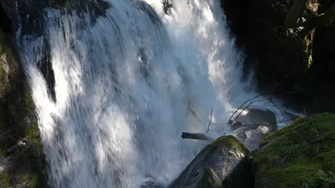 Closeup Waterfall over Rocks, Washington, Pacific Northwest Stock Footage 341366502