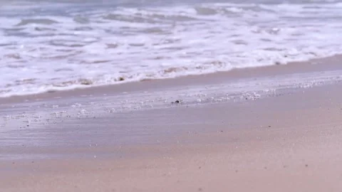 Closeup of waves on caribbean beach Stock Footage 230125663