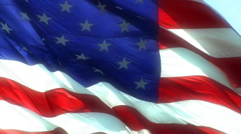 A closeup of a waving American flag. Stock Footage 52327300