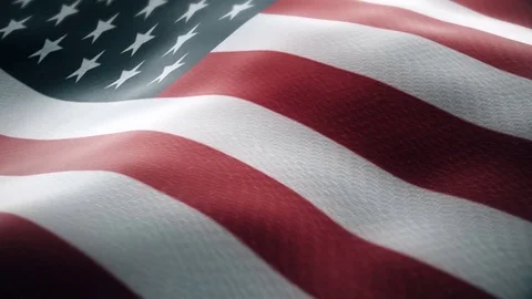 Closeup of a waving american flag looping defocus Stock Footage 80623609
