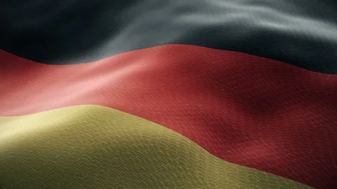 Closeup of a waving german flag looping Stock Footage 99753862