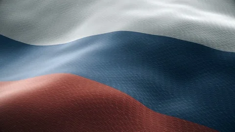 Closeup of a waving russian flag looping Stock Footage 99990736