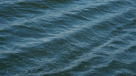 Closeup of waving water in the river from floating ship. Slow motion Stock Footage 108044754