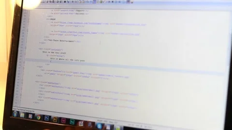Closeup of Website Coding on Laptop Stock Footage 49157240