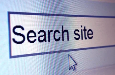 Closeup of website element reading: search site Stock Photos