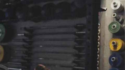 Closeup of weightlifter doing squats Stock Footage 76725498