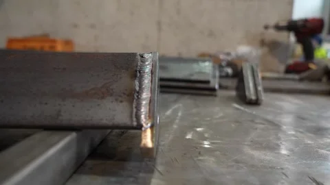 Closeup of a weld Stock Footage 256087475