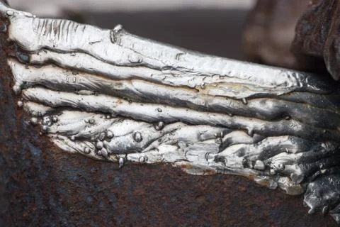 The closeup of a weld Foto stock