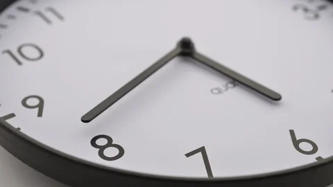 Closeup of white Clock Time lapse footage . Stock Footage 125170584
