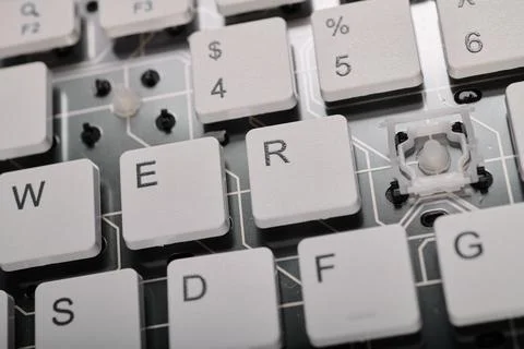 Closeup of a white computer keyboard with a wireless connection Stock Photos