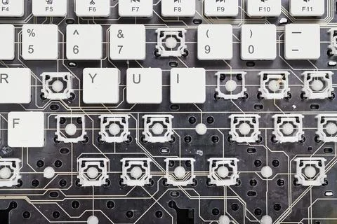 Closeup of a white computer keyboard with a wireless connection Stock Photos