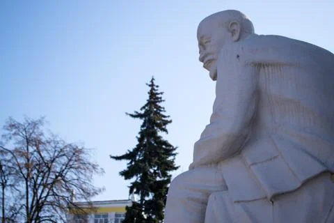 Closeup White Lenin Statue Stock Photos