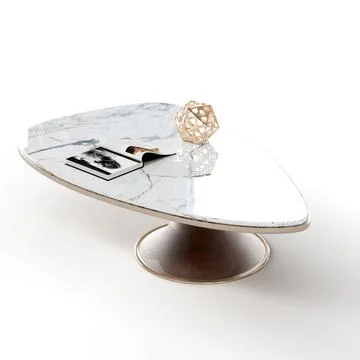 Closeup of a white marble table with a magazine on it Stock Illustration
